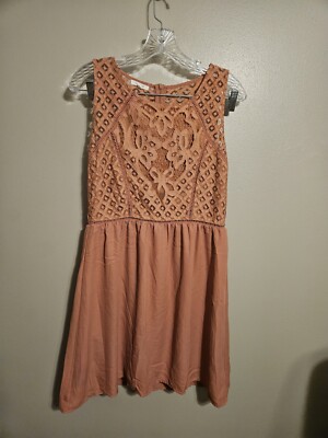 Maurices Womens Pink Sleeveless Lace Overlay Sleeveless Dress Size 3/4 |  eBay