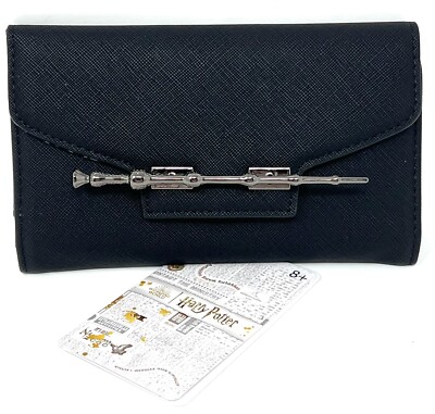 Loungefly Harry Potter Elder Wand Black Wallet Gunmetal Hardware