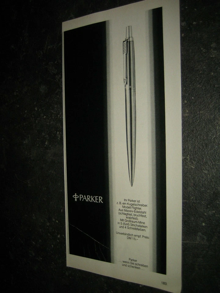 1975 3#1 PARKER Kugelschreiber Modell Flighter Werbung Katalog catalogue ad - Bild 1 von 1