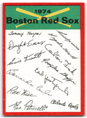1974 Topps #NNO Boston Red Sox CL Team Checklist Two Stars *VG-EX, MARKED* 3AK3