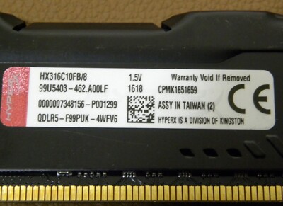 Kingston HyperX Fury HX316C10FB/8 PC3-12800u LOT (2) x 8GB = 16GB