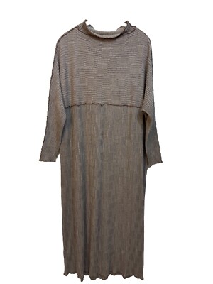 Ona XL Long Sleeve Oversized Sweater Ribbed Dress Brown Ivory Mock Neck | eBay Ona XL Long Sleeve Oversized Sweater Ribbed Dress Brown Ivory Mock Neck | eBay