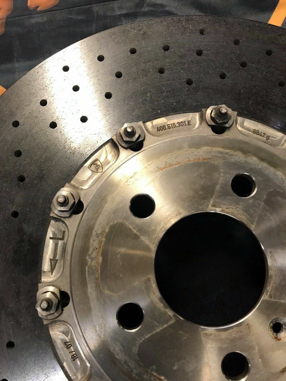 LAMBORGHINI GALLARDO FRONT LEFT L  CARBON CERAMIC BRAKE DISC ROTOR OEM 400615301