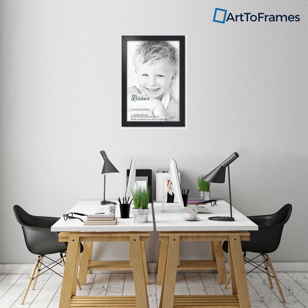 ArtToFrames 5 X 28 Satin Black Double Step Lip Picture Frame 5x28 Inch Black Wood Poster Frame Wom 1418