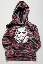 Star Wars Sweatshirt Hoodie Boys Black/Red Fleece Pullover