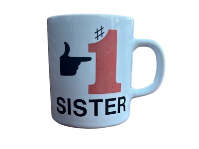 Vtg #1 SISTER Coffee Mug Number 1 Pointing Finger