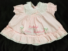Vintage Cradle Togs Baby Girl's Embroidered Tulips Pink Dress Floral Collar