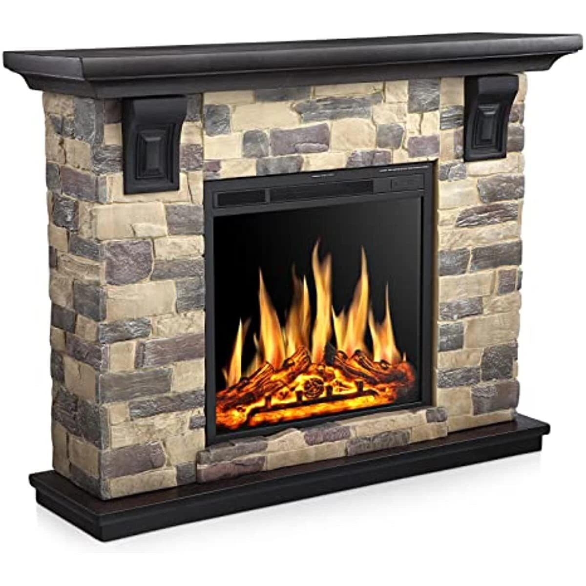 Electric Fireplace Mantel Package, 50 inch Freestanding Stone Fireplace  Heater | eBay