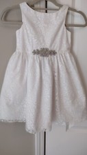 Marmellata Girls Dress Size 5 White Party Jeweled EUC