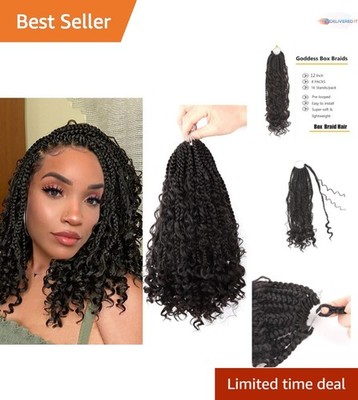 Soft and Lightweight 12 Inch Goddess Box Braids - Handmade Crochet Extensions