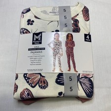 Member  s Mark Girls 4 Piece Cotton Pajama Set Size 5