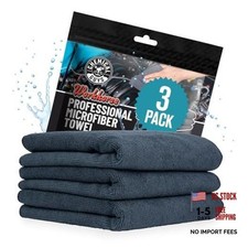 Workhorse Professional Grade Microfiber Towels for Cars - 16" x 16" Black