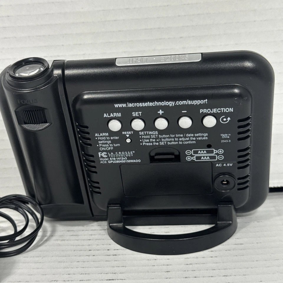 La Crosse Technology Projection Electric Alarm Clock 616-1412 La Crosse Tested, - Image 3 of 4