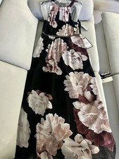 NWT SLNY Women s Sz 12 Navy Sleeveless Beaded Formal Maxi Dress weddings parties