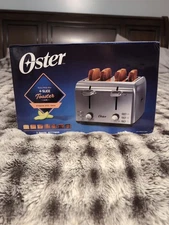 Oster 4 Slices Wide Slot Toaster Silver 4-Slice Extra-Wide Slots Bagel Reheat