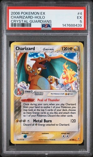 2006 POKEMON EX CRYSTAL GUARDIANS #4 CHARIZARD-HOLO PSA 5