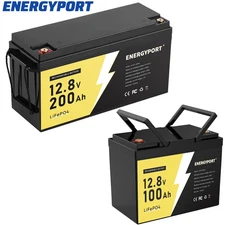 12V 100Ah 200AH Lithium Battery LiFePO4 DeepCycle BMS for RV Boat Solar Off-grid