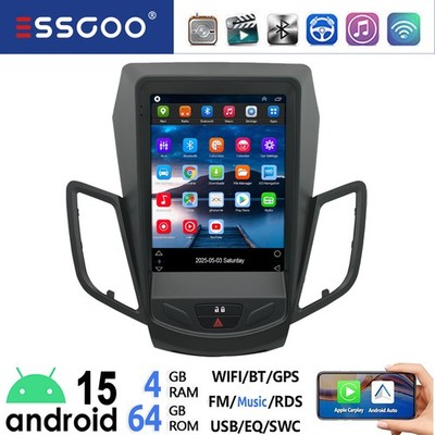 Für Ford Fiesta VI 2009-2014 4+64GB Android 15 Autoradio Apple Carplay GPS NAVI