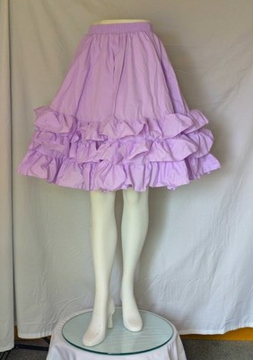 Square Dance Skirt 3 Ruffle Small Large XL MALCO MODES 115 Poly Cotton Lilac NEW