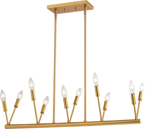 Vaxcel Lighting H0306 Warwick 10 Light 33"W Taper Candle Linear - Brass - Picture 1 of 10