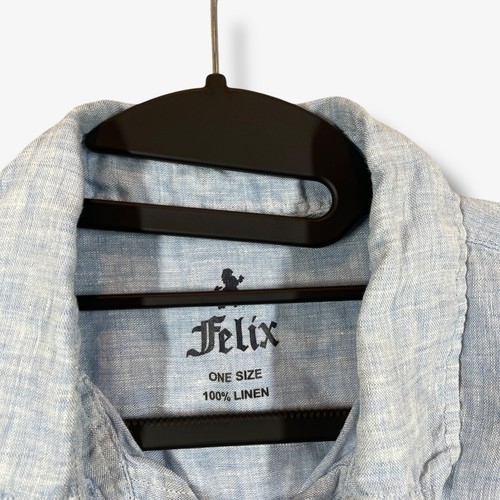 Felix camicia con bottoni donna taglia unica blu 100% lino crop Lagenlook minimalista - Foto 2 di 7