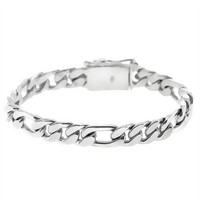 Silverly Sterling Silber Klobig Figaro Kette Geoffnet Box Haken Armband, 19.5 Cm