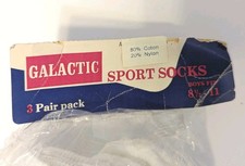 3 PAIR Pack Galactic Vtg Tube Socks NEW 80's 23" Striped USA Sports Basketball
