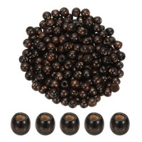9X10Mm Holzperlen FüR Bastelarbeiten, 300 StüCk Runde Perlen Lose, Schokolade