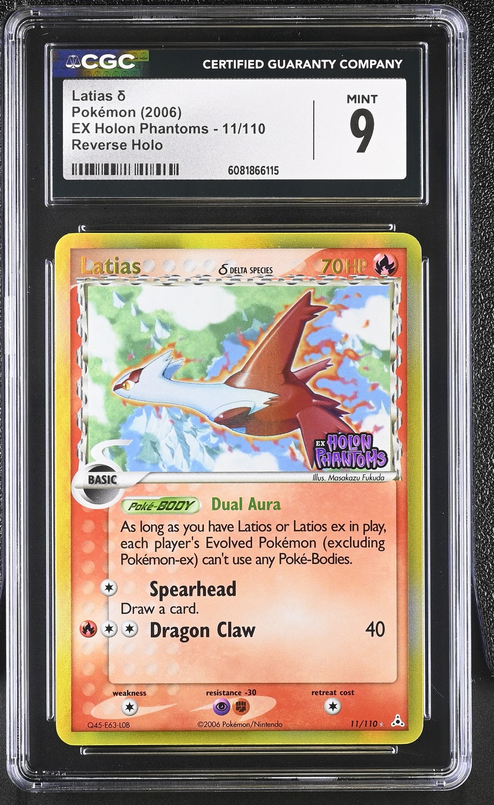 CGC 9 MINT Latias EX Holon Phantoms 11/110 Reverse Holo STAMPED Pokemon Card