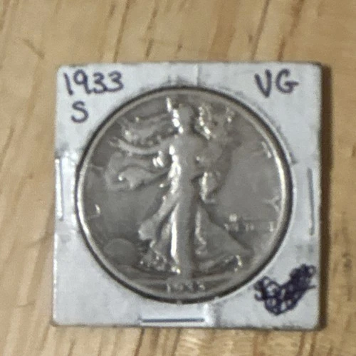 1933 Liberty Walking Half Dollar San Francisco VG Silver 50C Coin