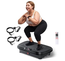 Vibration Plate Exercise Machine, 330 Lbs Capacity , 8 Modes, Remotes And Straps