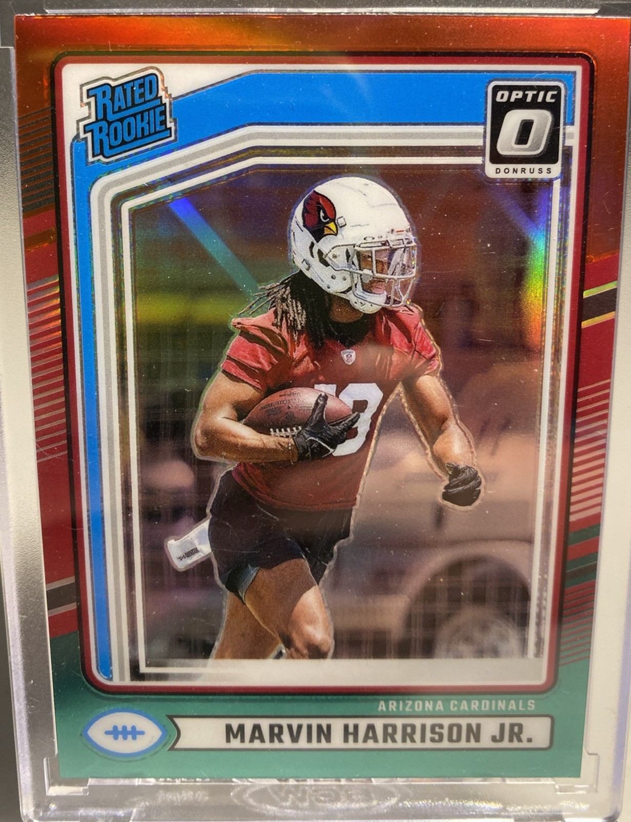 2024 Panini Donruss  Marvin Harrison Jr. #393 Optic Preview Red & Green Prizm RC