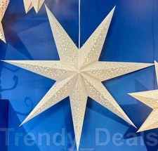 Ikea STRALA Star Light Pendant Table Lamp Shade, Lace White LARGE 35" - NEW