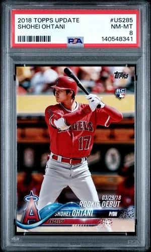 2018 TOPPS UPDATE US285 SHOHEI OHTANI PSA 8 8341