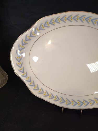 WS George Radisson China Apollo Oval Platter 16" Serving Platter Blue Yellow 40s - Picture 3 of 21