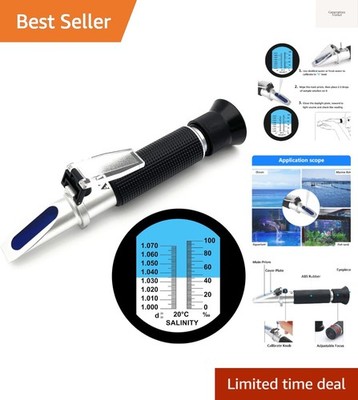 Salinity Refractometer for Aquarium Seawater Marine Fishkeeping Salinity Test...