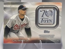 Cal Ripken Jr. 2021 Topps 70th Anniversary Logo Patch #70LP-CR Baltimore Orioles