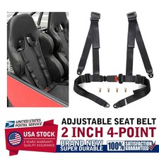 Black 4 Point Harness Seat Belt Universal Fit For Racing Car Utv 2 Inch