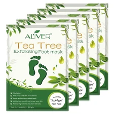 ALIVER Foot Peeling Mask Moisturizing Natural Exfoliating Foot Mask - Pack of 5