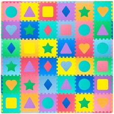 Kids Foam Puzzle Play Mat 36 Tiles 12x12 Interlocking Floor Mat for Toddlers