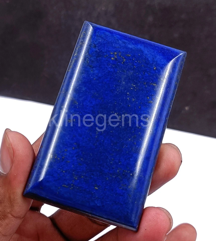 Enorme piedra preciosa natural de lapislázuli de 527 quilates con forma de esmeralda certificada 5RE Foto 3 de 4