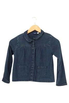CHICCO Kinder Jeansjacke Gr. 128 Blau Casual Langarm Baumwolle