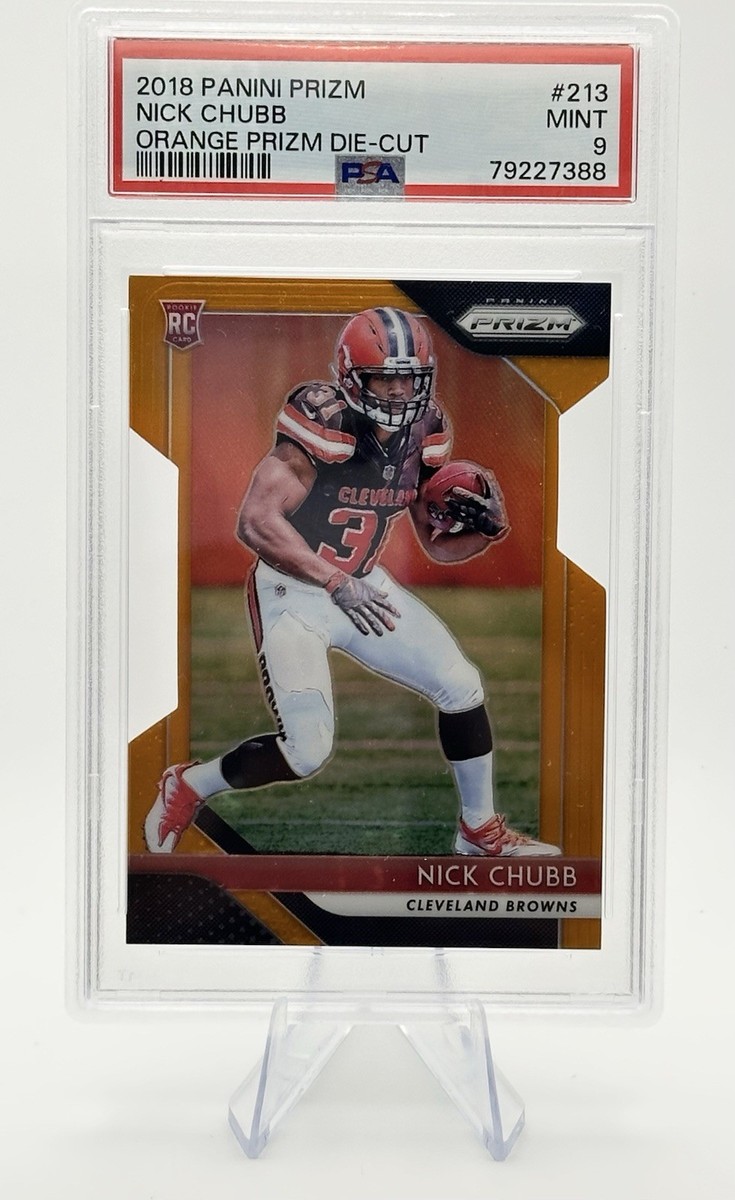 Nick Chubb Rookie Panini Orange Prizm Die-Cut PSA 9 MINT /249 SP