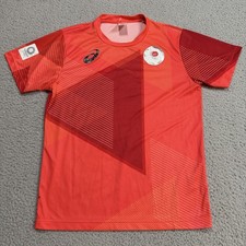 Japan Shirt Mens Extra Large Red Red Olympic Team Tokyo Jersey JOC 2020 Asics
