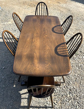 Vintage Ercol Dining Table & 6 Quaker Chairs Retro FREE GB DELIVERY ππππππ