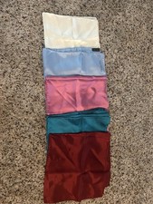 Women  s Men's Silk Satin Pocket Squares Solid Multicolor Lot of 5