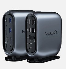 NewQ USB C Docking Station: 16 Ports USB-C Laptop Dock with 150W Adapter, MST/SS