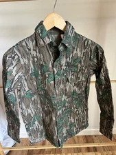 Vintage Women’s Mossy Oak GreenLeaf Camo Hunting Shirt Size Extra Small XS USA
