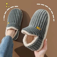 Unisex Winter Fur Slippers Soft Plush Cozy Indoor Warm Cotton Home Slides