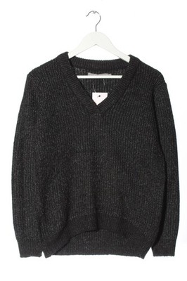 B.YOUNG V-Ausschnitt-Pullover Damen Pullover Gr. DE 34 schwarz-wollweiß